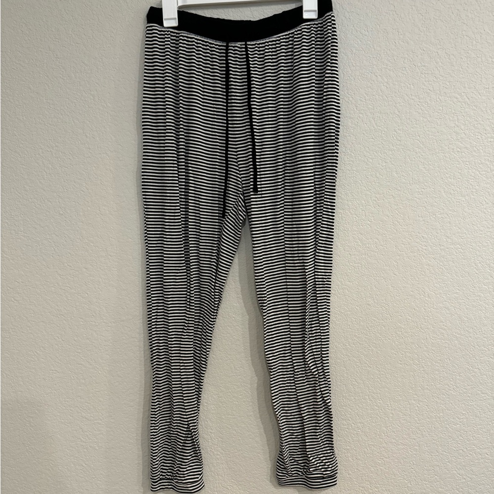 Black and white striped pjs